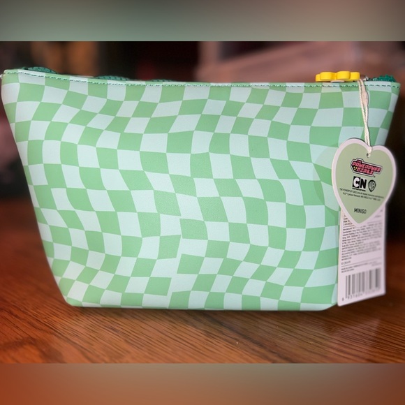 Powerpuff Girls Green Trapezoid Cosmetic Bag NWT - Picture 2 of 5